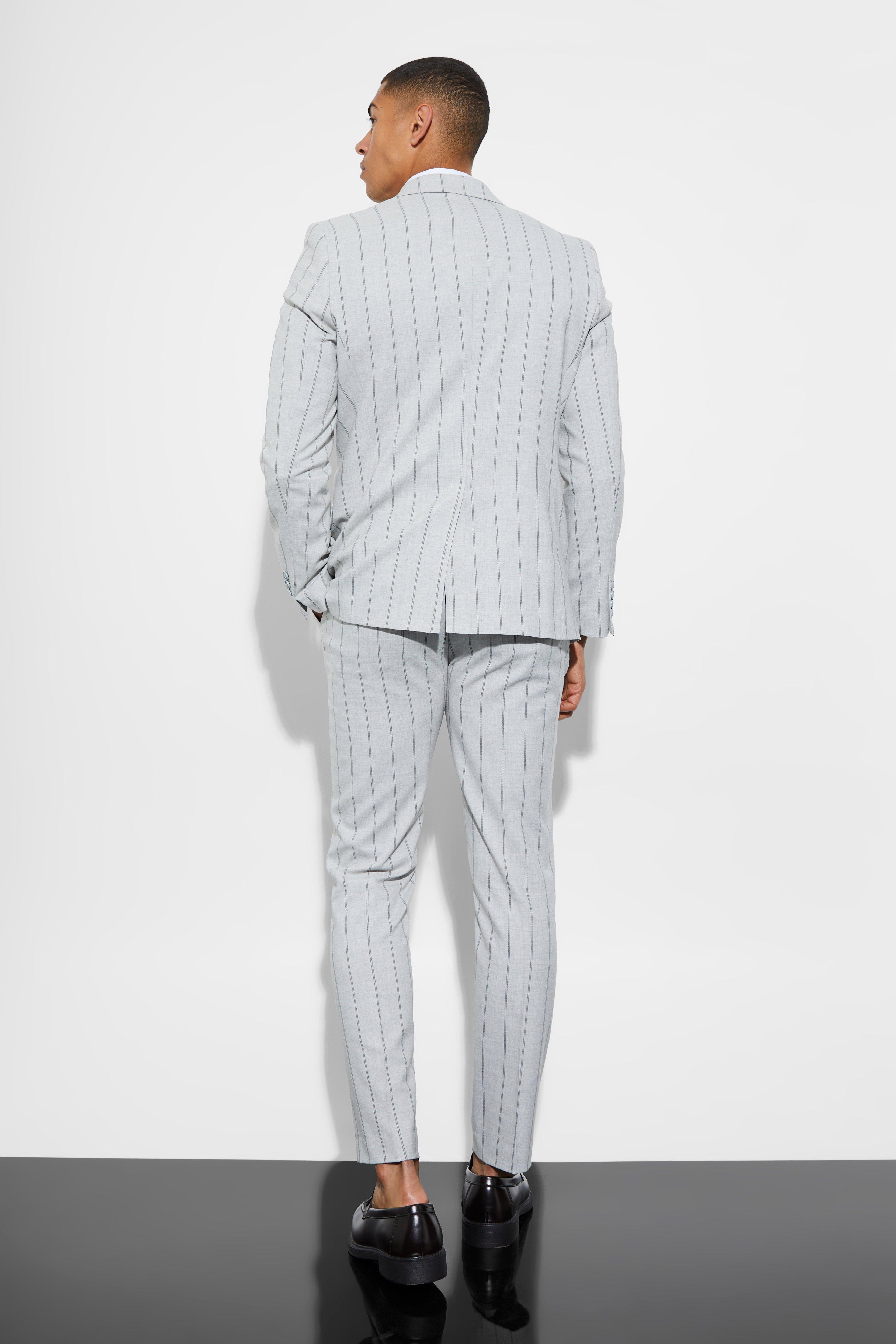 Mens striped suit discount jacket